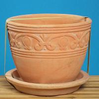 TERRACOTTA ITEMS - POT WITH SAUCER