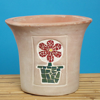 TERRACOTTA ITEMS - PLANTER WITH MOSAIC