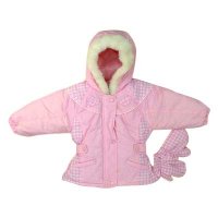 Girl's Peached Poplin Jacket With Gloves