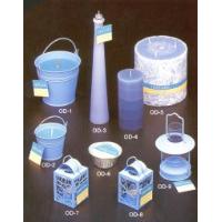 Large Bucket Filled With Blue Citronella Wax Dia, Bottle Shaped Candle, 5 Layered Blue Candle