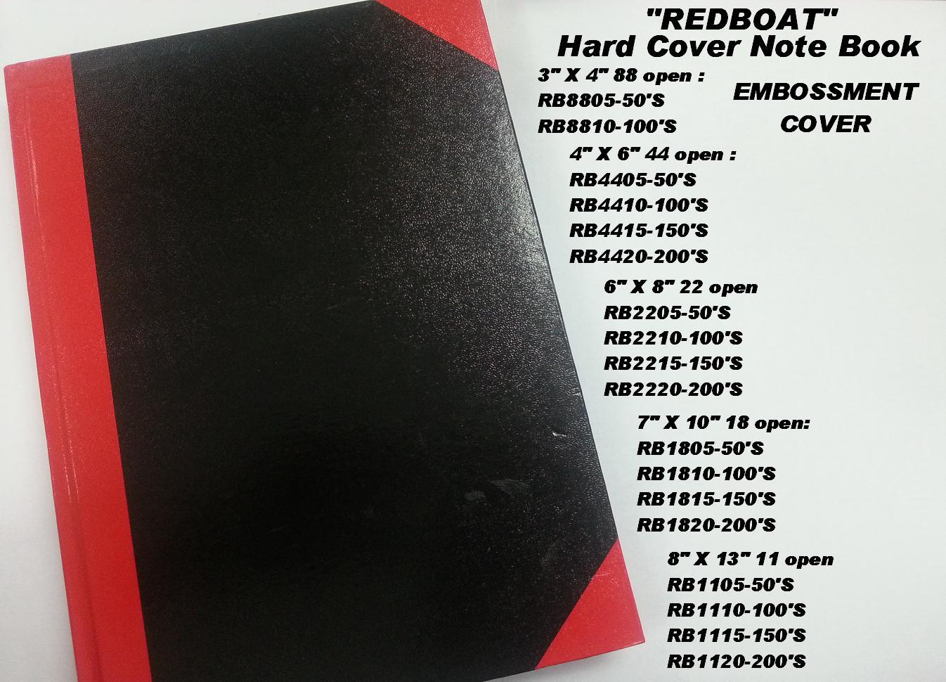 REDBOAT BRAND HARD COVER VARIOUS SIZE NOTE BOOK