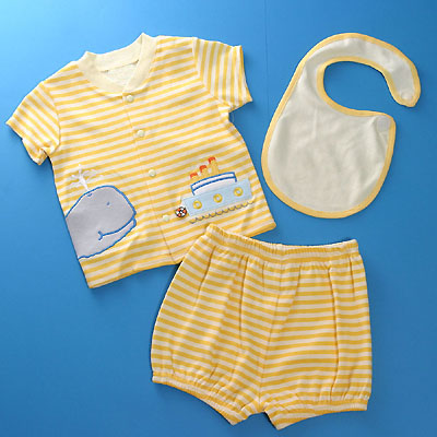 BABY SHIRT,BIB,SHORT PANT SET