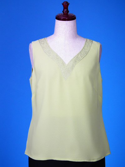 Sleeveless Woven Top with Embroidery