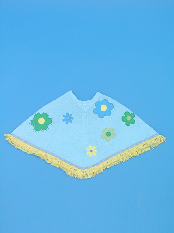 Poncho with fleece patch embr