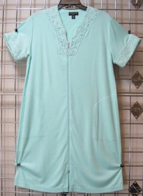 Zip Front Robe w/Short Sleeve-39 inches