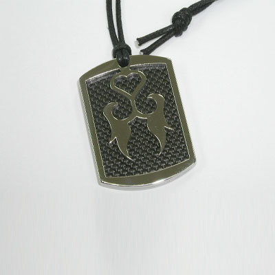 Stainless Steel Pendant with Carbon Fiber, Wood