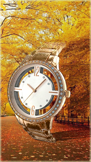 AUTUMN Metal Band Three Hands Hollow Dial Analog Watch