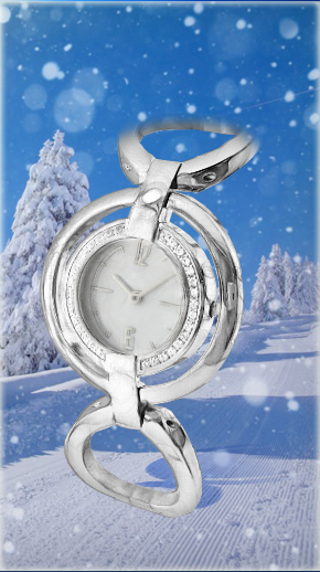 WINTER Metal Band Arabic Numerals Two Hands Analog Watch