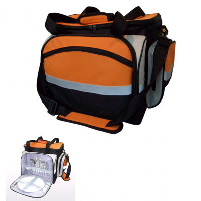 Picnic bag with cooler back for two persons