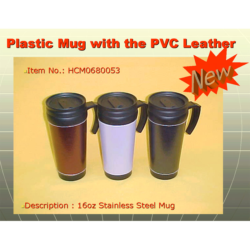 Sell Plastic Mug with the PVC Leather