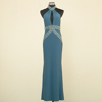 Halter neck beaded dress