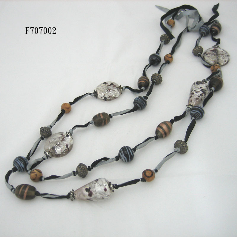 Fashion Necklace With Plastic & Acrylic Beads