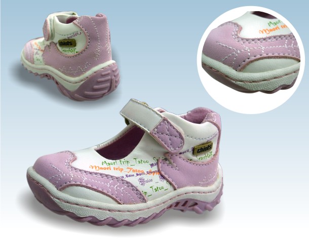 Children Infant Shoes, Leather Upper, TPR Outsole, Pig Skin Lining