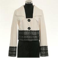 Ladies' Lined Jacket With Elegant Lace Trim