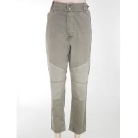 Ladies' 100% Cotton Woven Trousers In Garment Dyed + Non Dyed Effect At Knee