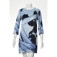 Ladies' 100% Silk Satin Dress In Delicate Digital Print