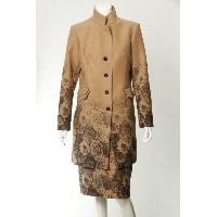 Ladies' Polyester / Viscose / Elastane Woven Jacket + Skirt Suit With Printing On Fabric