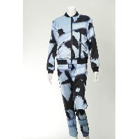 Ladies' 100% Silk Satin Woven Jacket + Trousers Suit With Delicate Digital Print