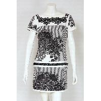 Ladies Polyester Print with Laces Trendy Dress