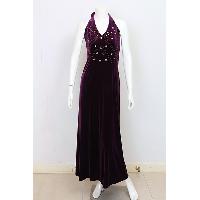Ladies' Embroidery Polyester Elastane Velvet Evening Dress