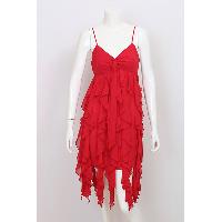 Ladies' Polyester Chiffon Frill Woven Dress