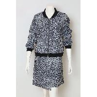 Ladies Polyester Spandex Scuba Printed Jacket & Skirt