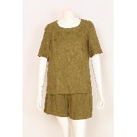 Ladies Rayon Embroidery Top + Shorts