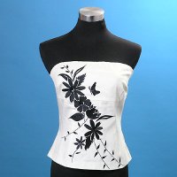 Ladies Cotton Elastane Embroidery Woven Bustier