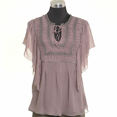 Ladies' 100% Silk Elegant Woven Top