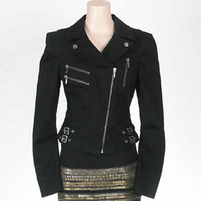 Ladies' Cotton Trendy Zip Jacket + Skirt Woven Suit