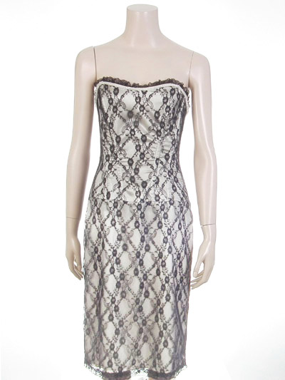 Ladies' Well Fitted Dress In Lace Fabric