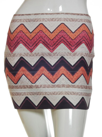 Ladies' 60% Polyester 40% Spandex Skirt With Digital Print