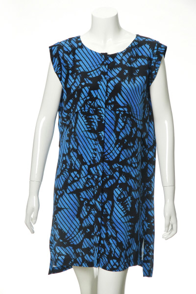 Ladies' 100% Silk Heavy Crepe Dress In 'Leaf' Digital Print