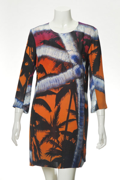 Ladies' Woven Dress In 100% Silk Georgette In Delicate Digital Print Design