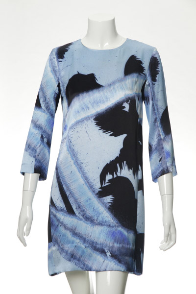 Ladies' 100% Silk Satin Dress In Delicate Digital Print