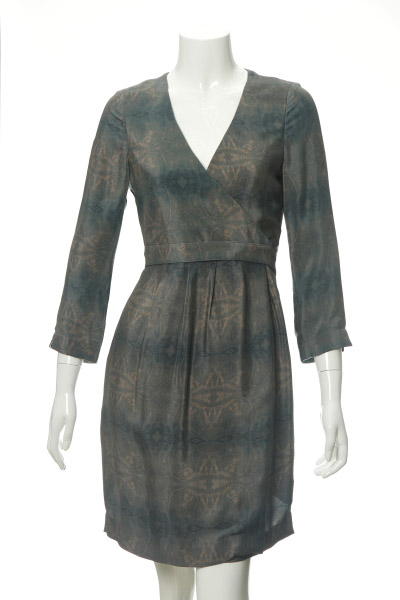 Ladies' Woven Dress In 100% Silk Heavy Crepe With Very Nice Digital Print Design