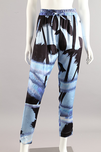 Ladies Silk Print Trousers