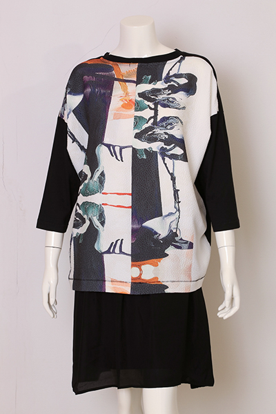 Ladies Cotton Knitted Printed Tee