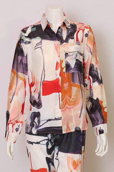Ladies Cupro Viscose Printed Shirt