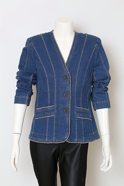 Ladies Cotton Poly Spandex Denim Jacket