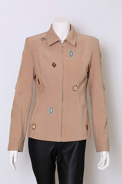 Ladies Polyester Suede with Beading Jacket