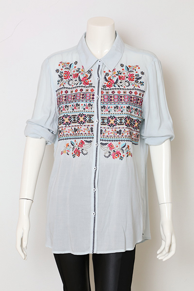 Ladies Rayon Top with Delicate Embroidery