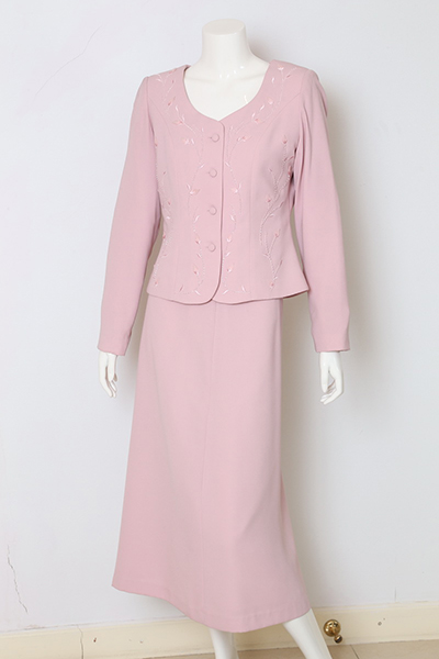 Ladies Polyester with Embroidery Suit