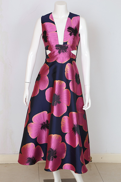 Ladies Polyester Evening Dress