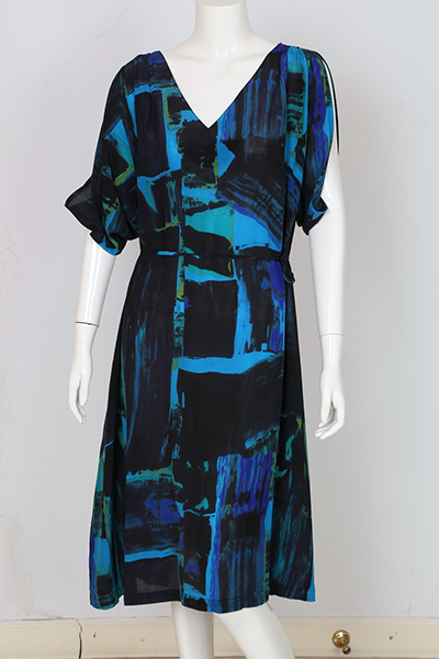 Surrealist Midi Drape Dress