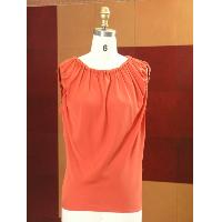 Ladies satin top elasticated neck