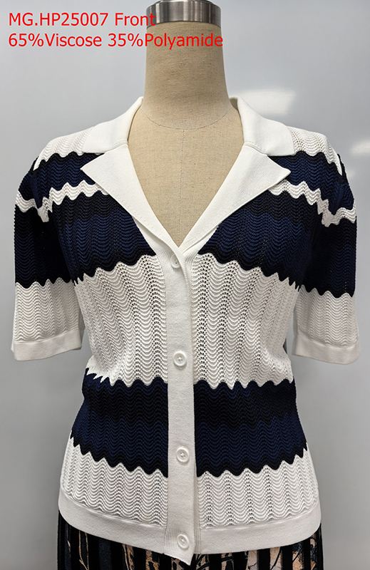 Ladies 65% Viscose 35% Polyamide Cardigan