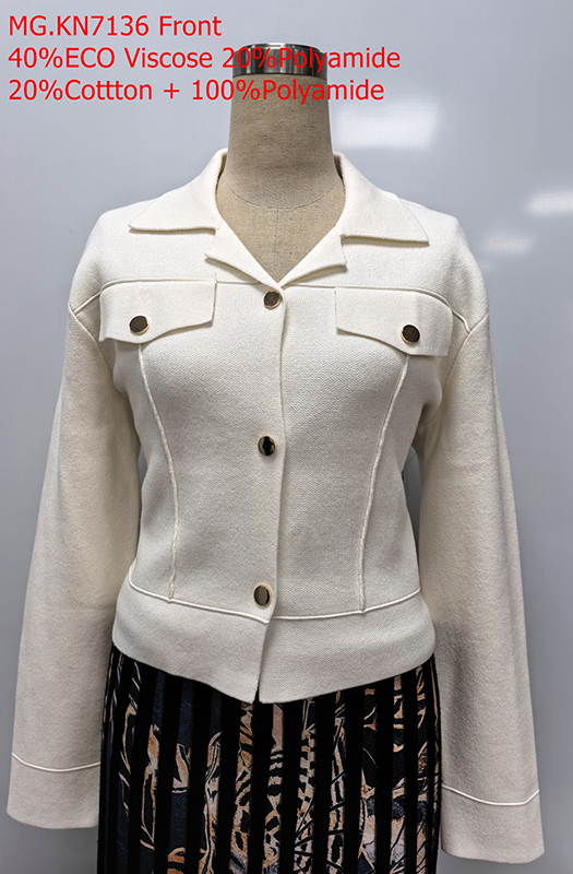 Ladies 40% Eco Viscose 20% Polyamide 20% Cotton Cardigan