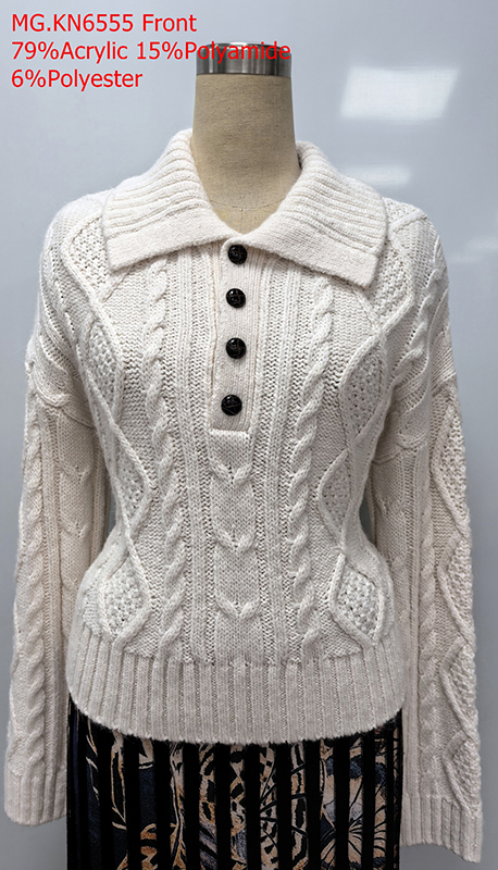 Ladies Reverse Collar Pullover