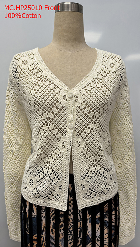 Ladies 100% Cotton Cardigan
